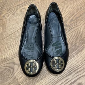 Tory Burch reva flats black gold size 9.5